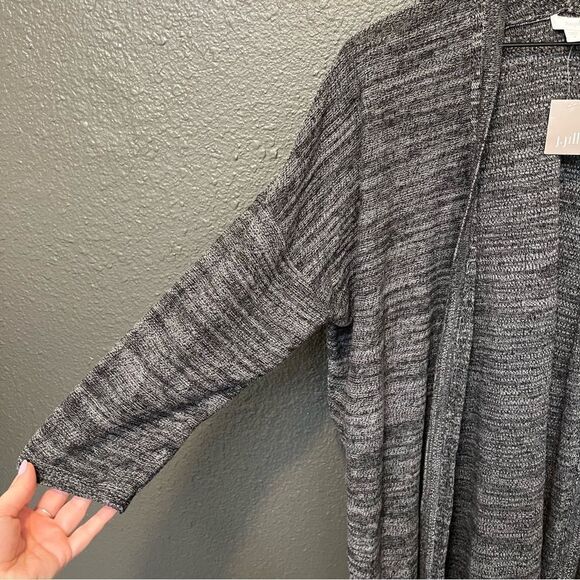 J. Jill, Pure Jill, Linen blend Heather textured open front cardigan, medium - Picture 5 of 10